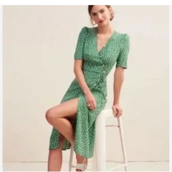 Rouje Paris Gabin Floral Print Wrap Midi Dress - Picture 4 of 11